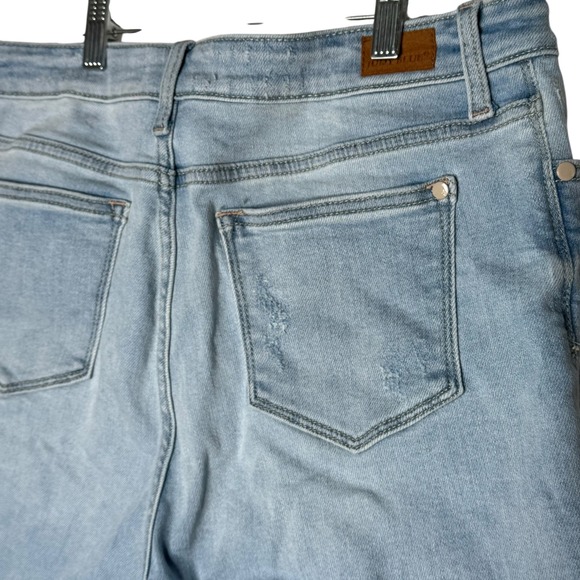 Judy Blue Distressed Light Blue Jean Shorts - Picture 7 of 12